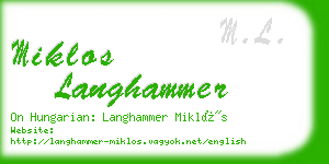 miklos langhammer business card